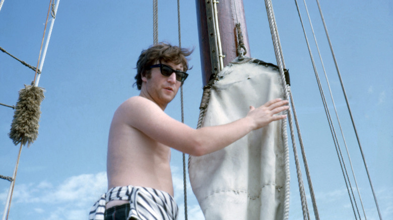 John Lennon on a boat