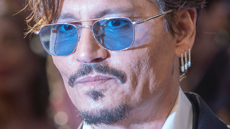 Johnny Depp blue sunglasses premiere