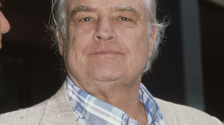 Older Marlon Brando plaid shirt