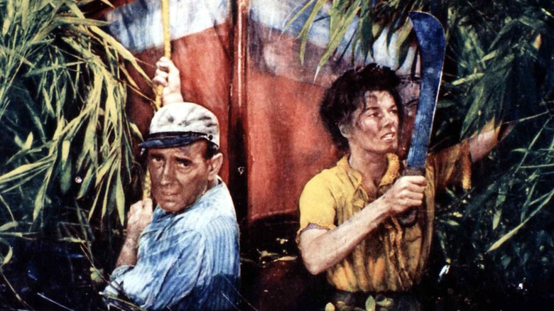 Bogart and Hepburn in The African Queen