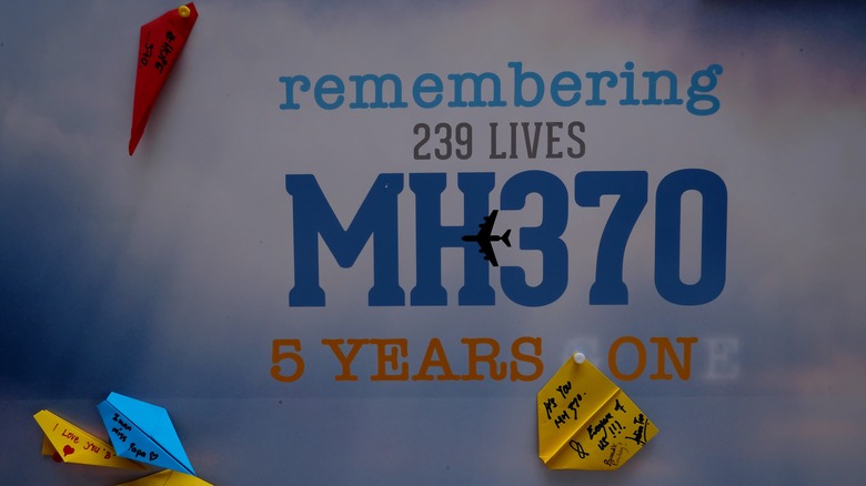 Remembrance sign for MH370 victims