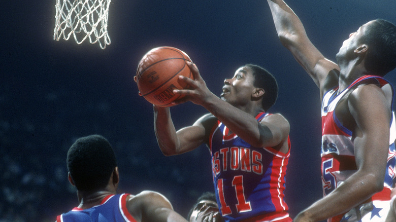 Isiah Thomas attempts a layup