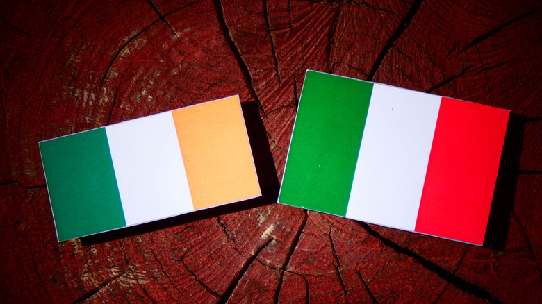 Irish and Italian flags