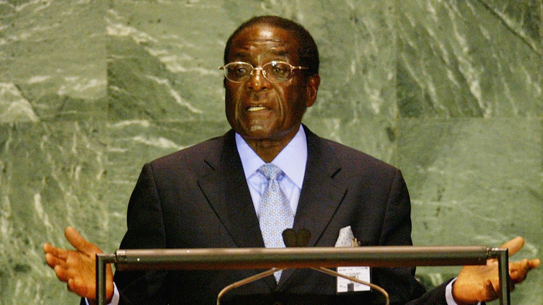 dictator Robert Mugabe speaking