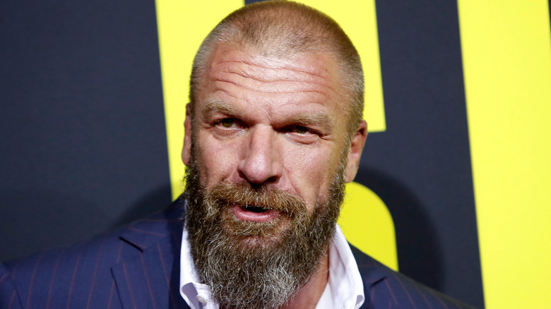 Triple H looking to the side