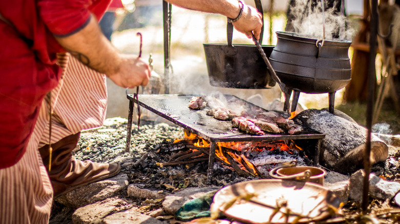 Medieval-style cooking