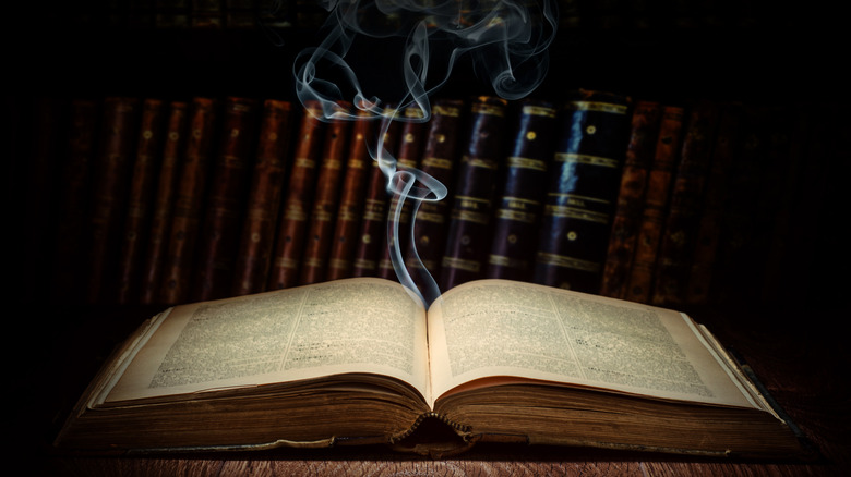 book with silky smoke