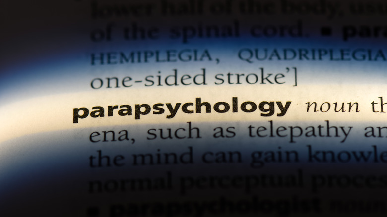 word parapsychology highlighted in a book