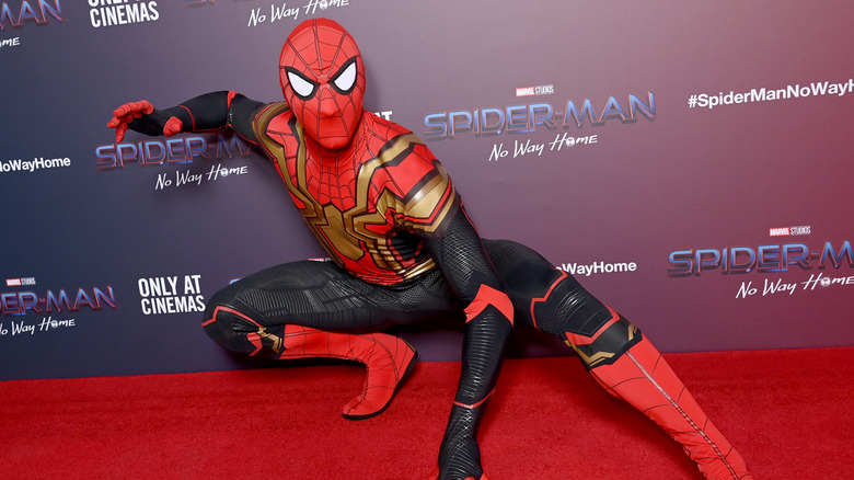 Spider-Man actor posing on red carpet