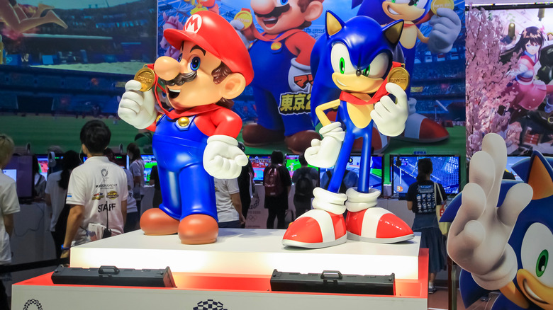 Mario and Sonic on podium