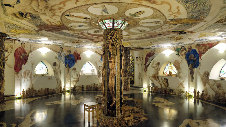 Hall of Metals, interior of the "Temples of Humankind" built by Damanhur community