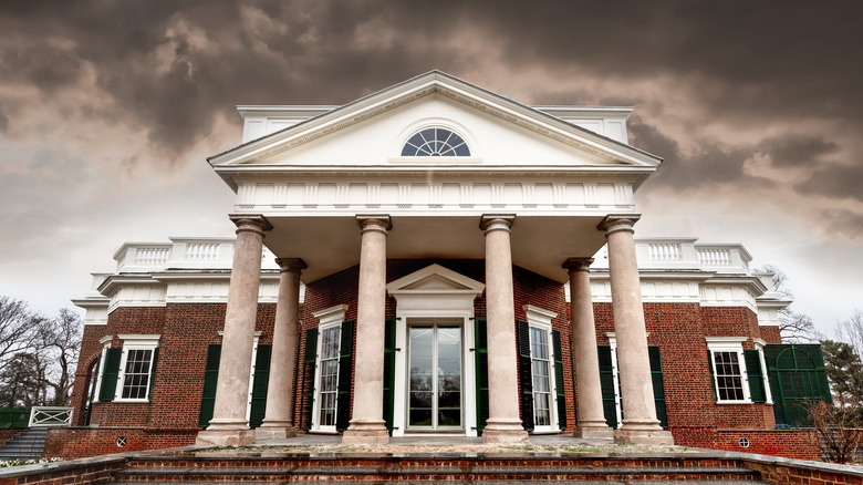 Monticello with storm clouds 