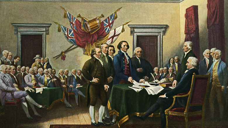 Signing the declaration of independence 