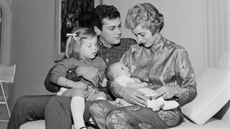 Tony Curtis, Janet Leigh, and daughters 