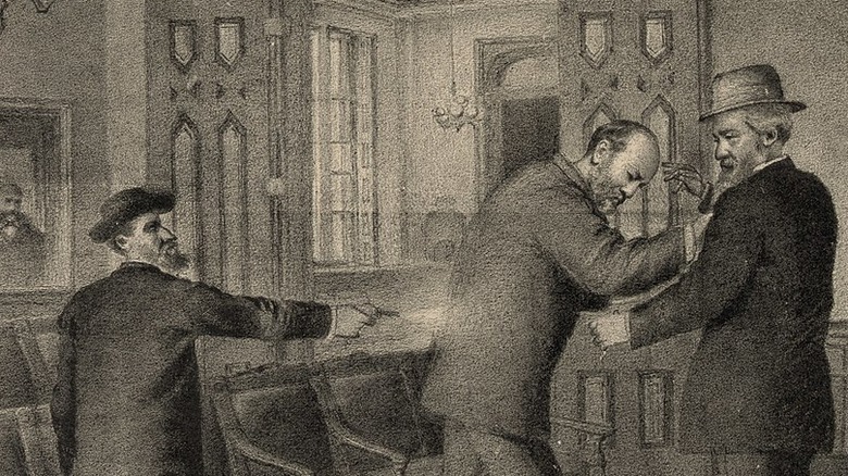 Assassin shooting President Garfield