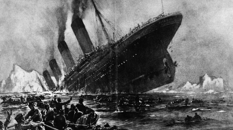 The Titanic sinking 