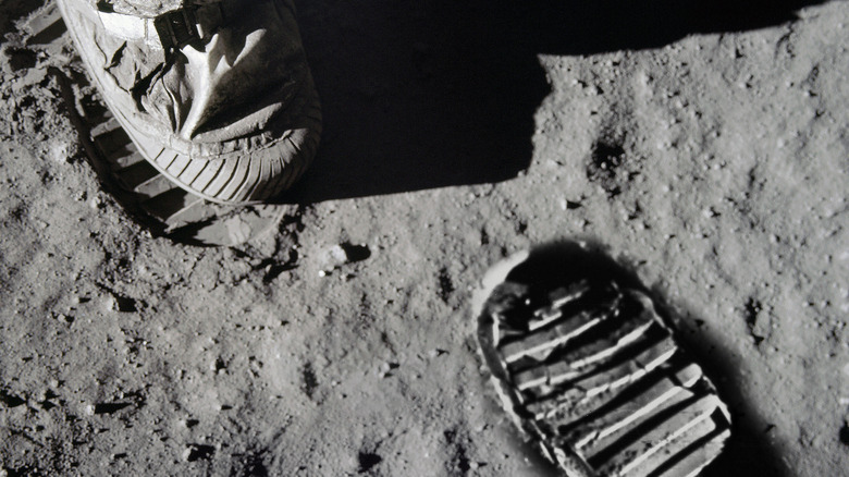 NASA astronaut's boot print