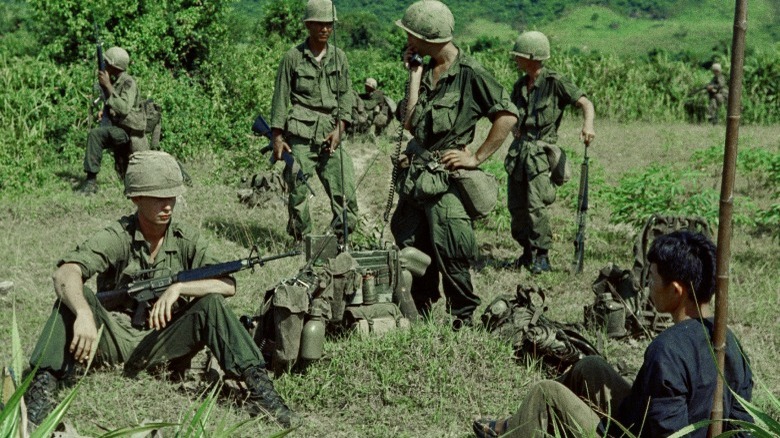 U.S. troops interrogating Viet Cong soldier