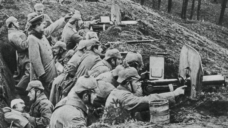 German machine gunners in a trench