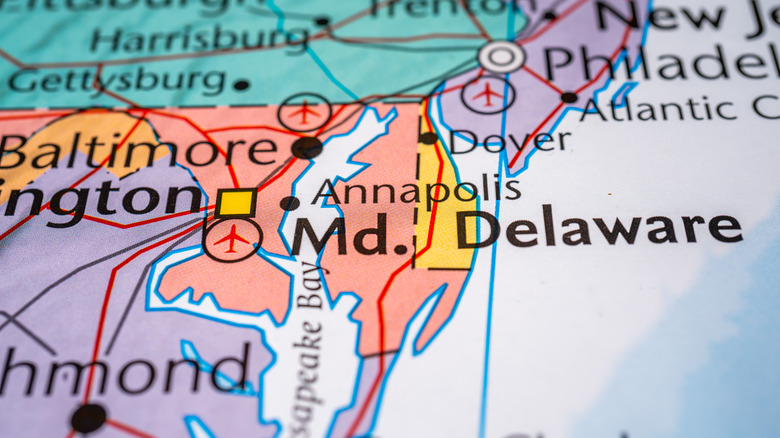 Map of Delaware