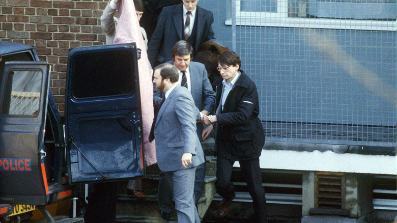 Dennis Nilsen being taken to a police van