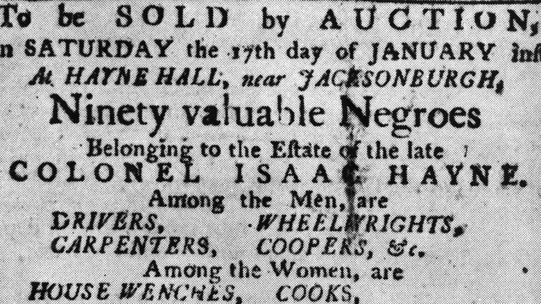 Slave auction poster