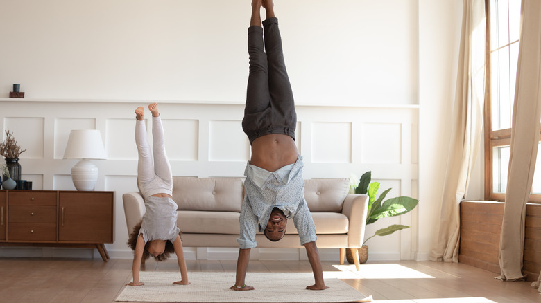 people doing handstand