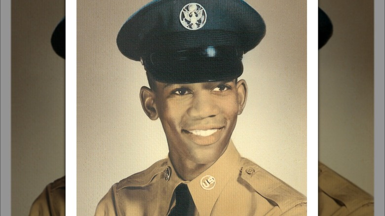 Young Morgan Freeman in military uniform