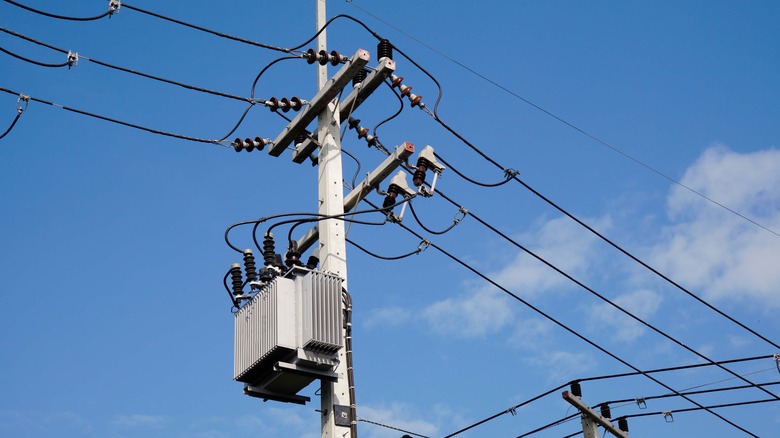 transformer on electric pole