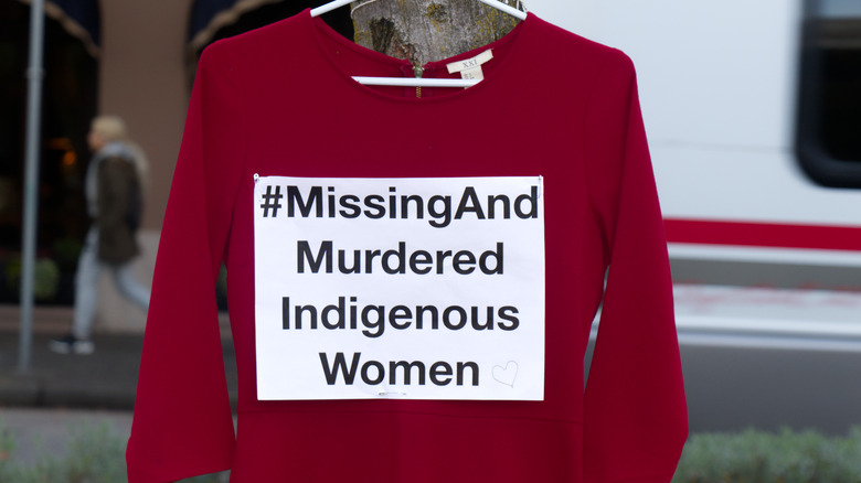 red dress exhibit for Native women