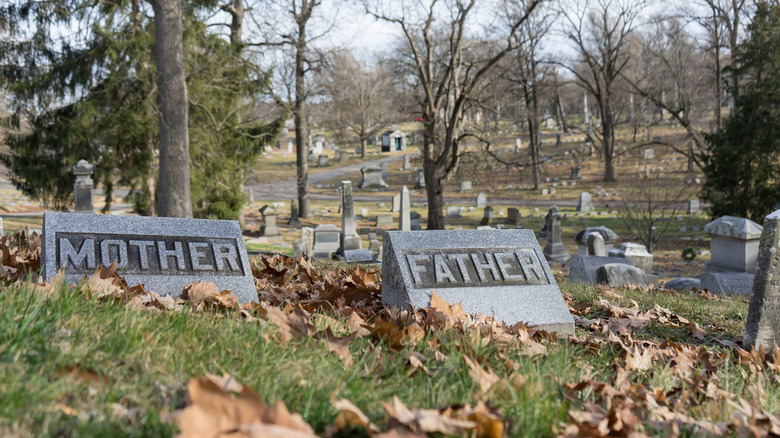 Mother and father gravestones