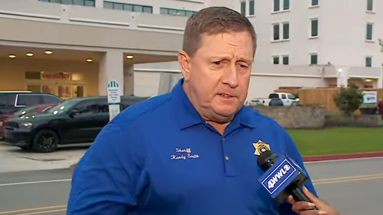 Sheriff Randy Smith interviewed in uniform