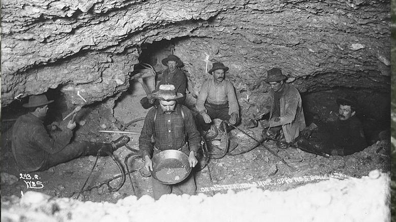 miners in a gold mine