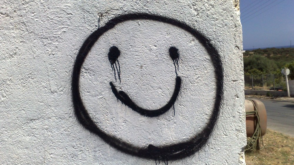 Smiley face graffiti