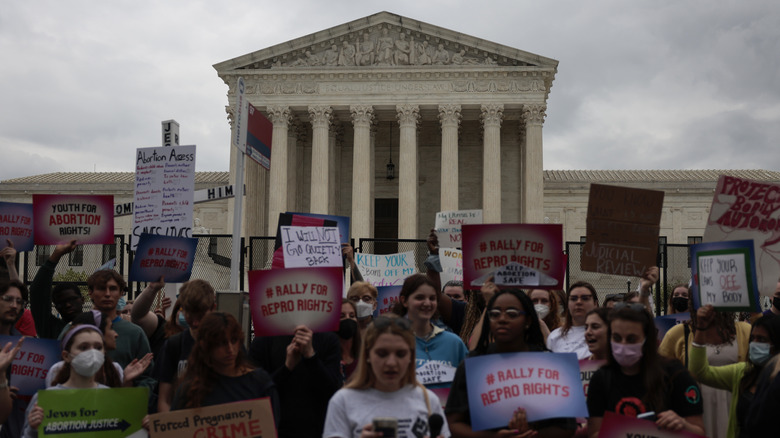 abortion activists outside supreme court