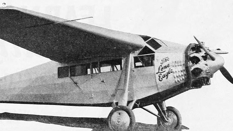 a small aircraft with a front propeller labeled "The Lone Eagle"