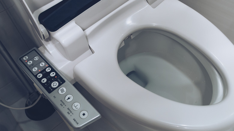 smart toilet with controls