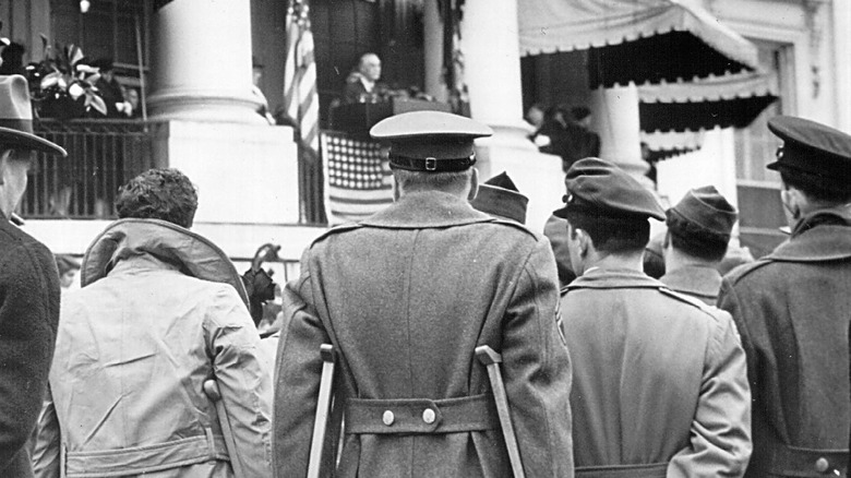 Wounded veteran at FDR inauguration