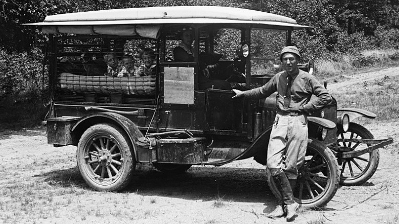 Early family car camping 