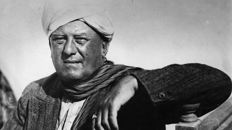 Crowley wearing a turban