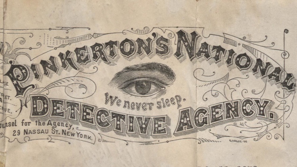 unblinking eye logo of the Pinkerton Agency