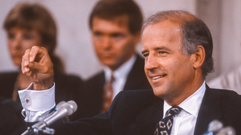 Senator Joe Biden presides over the Clarence Thomas confirmation hearings