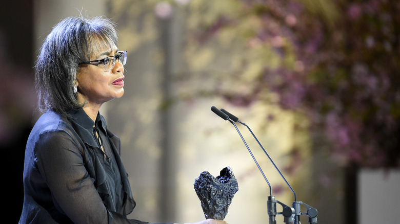 Anita Hill speaks during the 2019 DVF Awards