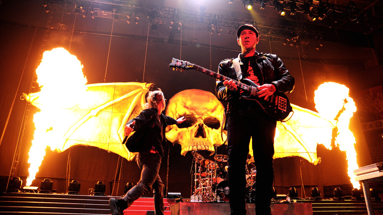 Avenged Sevenfold playing on stage