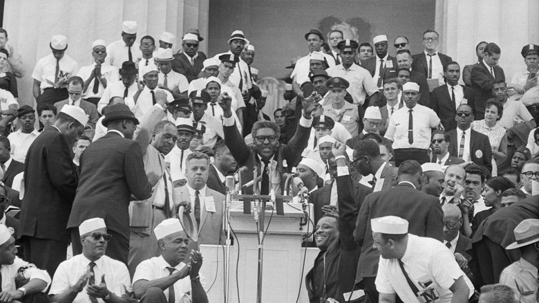 Rustin hands raised lectern capitol crowds