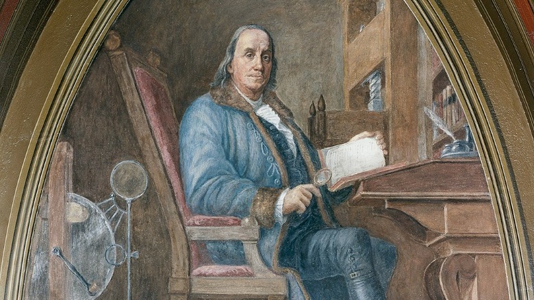 ben franklin portrait in the US Capitol