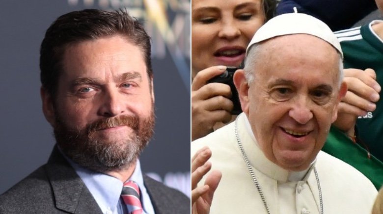 zach galifianakis pope francis side by side