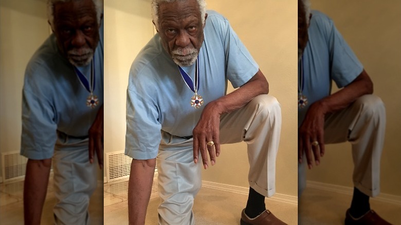 Bill Russell taking a knee