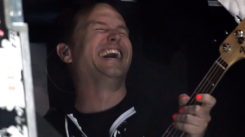 Mark Hoppus laughing