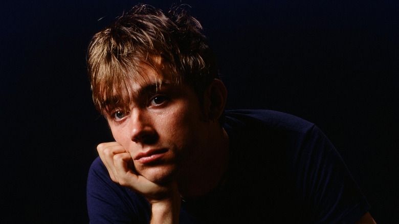 Damon Albarn looking somber